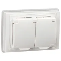 Priză IEK KV-R26-16-44-K01 220 - 250 V/ Type-F/ White