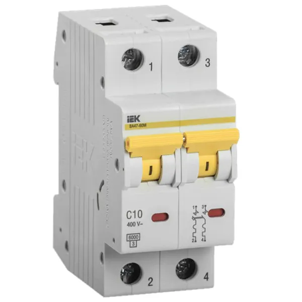 Автоматический выключатель IEK MVA41-2-010-C Модульная/ 10 A photo 1