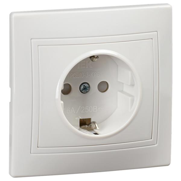 Priză IEK KV-R14-16-PC-K01 220 - 250 V/ Type-F/ White photo 1