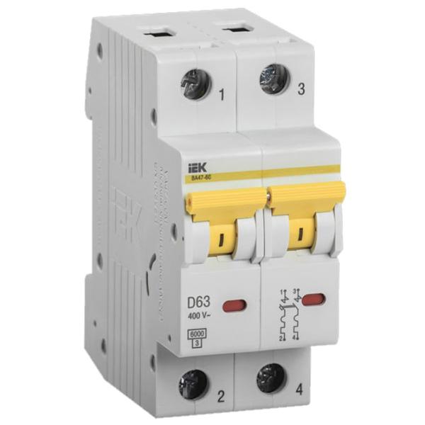 Автоматический выключатель IEK MVA41-2-063-C Модульная/ 63 A photo 1