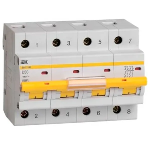 Автоматический выключатель IEK MVA40-4-050-D Модульная/ 50 A photo 1