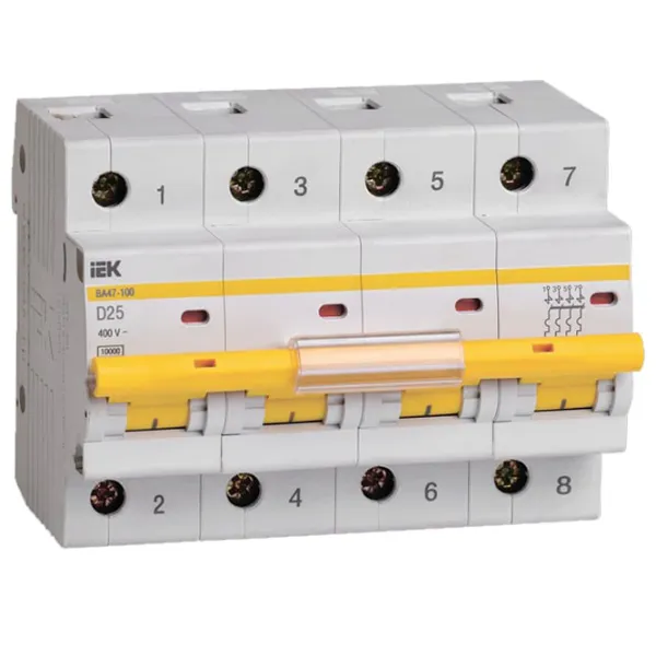 Автоматический выключатель IEK MVA40-4-025-D Модульная/ 25 A photo 1