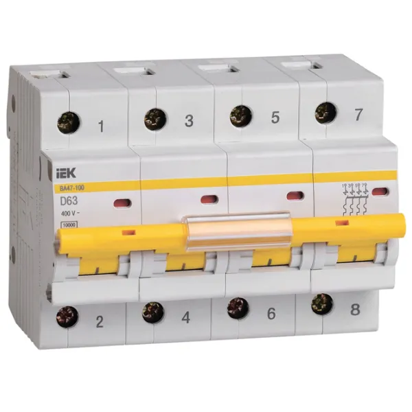 Автоматический выключатель IEK MVA40-4-063-D Модульная/ 63 A photo 1