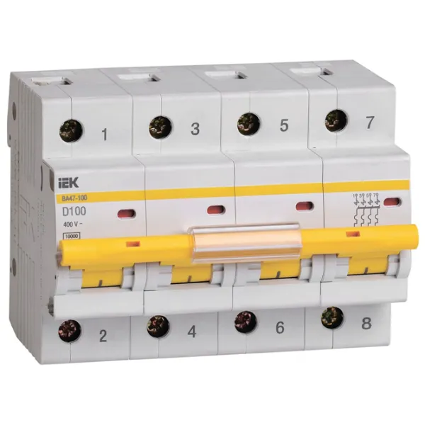 Автоматический выключатель IEK MVA40-4-100-D Модульная/ 100 A photo 1