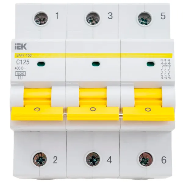 Автоматический выключатель IEK MVA50-3-125-C Модульная/ 125 A photo 1 Автоматический выключатель IEK MVA50-3-125-C Модульная/ 125 A photo 1