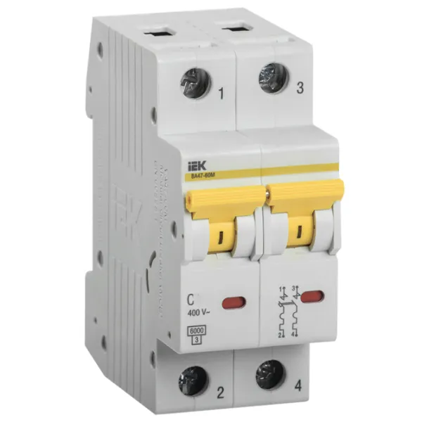 Автоматический выключатель IEK MVA44-2-016-C Модульная/ 16 A photo 1