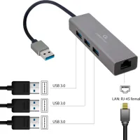 Adaptor de rețea Cablexpert A-AMU3-LAN-01 Black photo 2