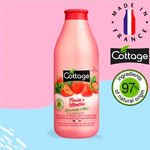Гель для душа Cottage Shower Gel & Bath Milk Strawberry & Mint Для неё photo 2 Гель для душа Cottage Shower Gel & Bath Milk Strawberry & Mint Для неё photo 2