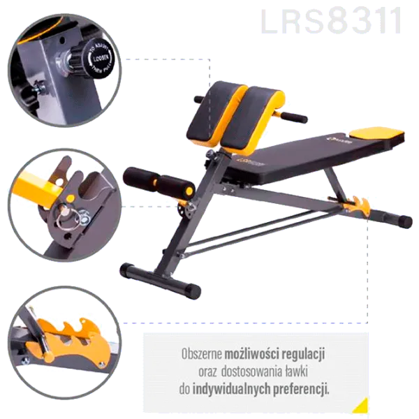 Bancă fitness HMS LSR8311 Antrenamente de forță/ Black photo 3