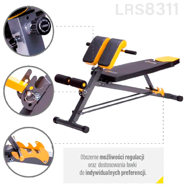 Bancă fitness HMS LSR8311 Antrenamente de forță/ Black photo 3