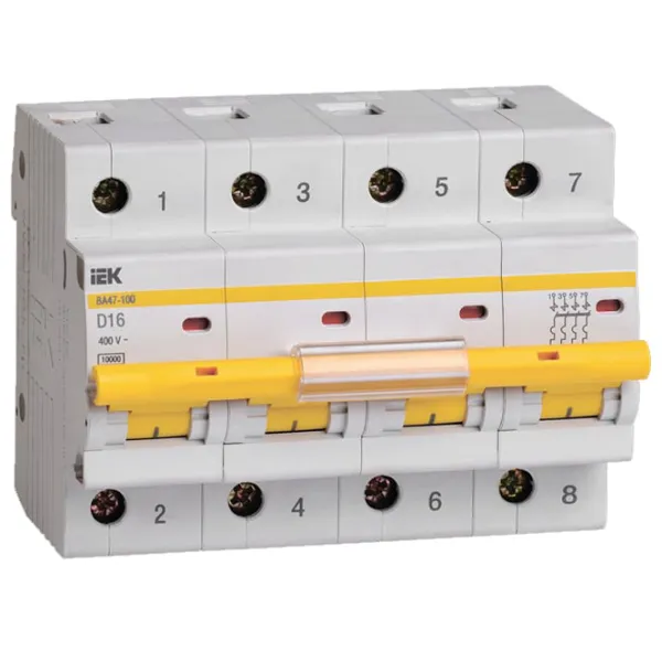 Автоматический выключатель IEK MVA40-4-016-D Модульная/ 16 A photo 1 Автоматический выключатель IEK MVA40-4-016-D Модульная/ 16 A photo 1