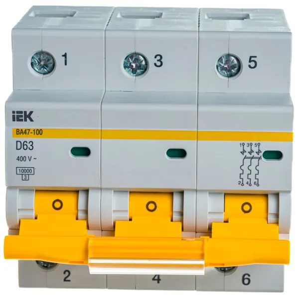Автоматический выключатель IEK MVA40-3-063-D Модульная/ 63 A photo 1 Автоматический выключатель IEK MVA40-3-063-D Модульная/ 63 A photo 1