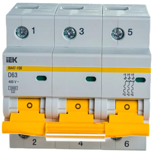 Автоматический выключатель IEK MVA40-3-063-D Модульная/ 63 A photo 1 Автоматический выключатель IEK MVA40-3-063-D Модульная/ 63 A photo 1