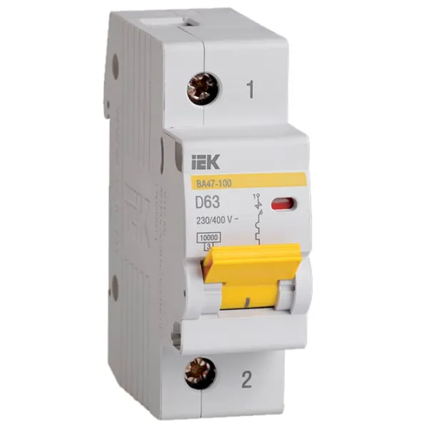 Автоматический выключатель IEK MVA40-1-063-D Модульная/ 63 A photo 1