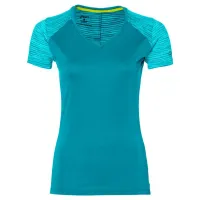 Футболка для женщин Asics Fuzex v neck ss 100% полиэстер/ Blue