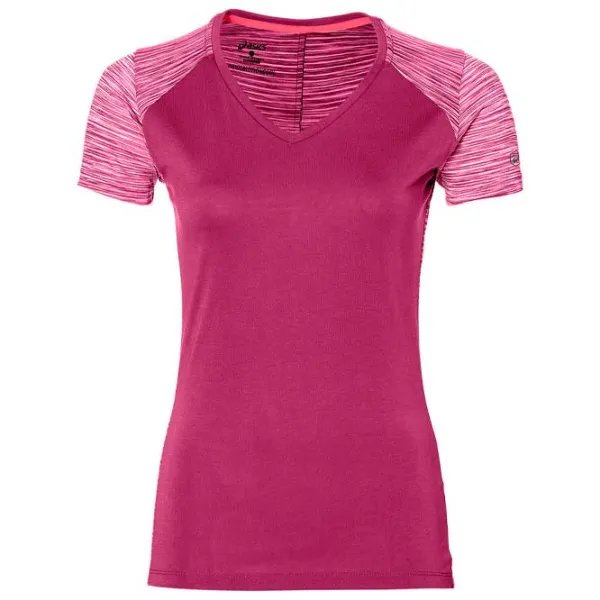 Tricou pentru femei Asics Fuzex v neck ss 100% poliester/ Pink photo 1 Tricou pentru femei Asics Fuzex v neck ss 100% poliester/ Pink photo 1
