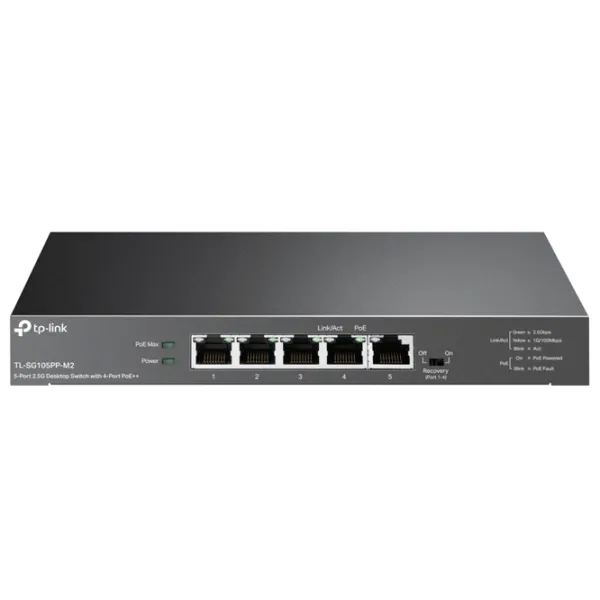 PoE Switch TP-Link TL-SG105PP-M2 Gray photo 1 PoE Switch TP-Link TL-SG105PP-M2 Gray photo 1