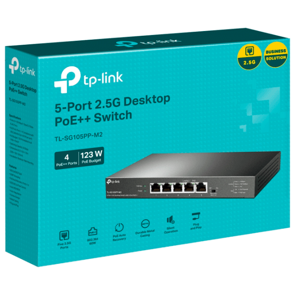 PoE Switch TP-Link TL-SG105PP-M2 Gray photo 4 PoE Switch TP-Link TL-SG105PP-M2 Gray photo 4