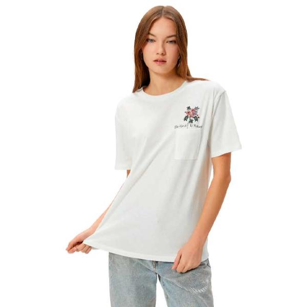 Tricou pentru femei Koton 4SAL10173IK 100% bumbac/ White photo 1 Tricou pentru femei Koton 4SAL10173IK 100% bumbac/ White photo 1