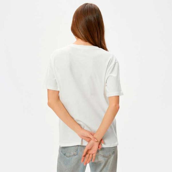 Tricou pentru femei Koton 4SAL10173IK 100% bumbac/ White photo 2 Tricou pentru femei Koton 4SAL10173IK 100% bumbac/ White photo 2
