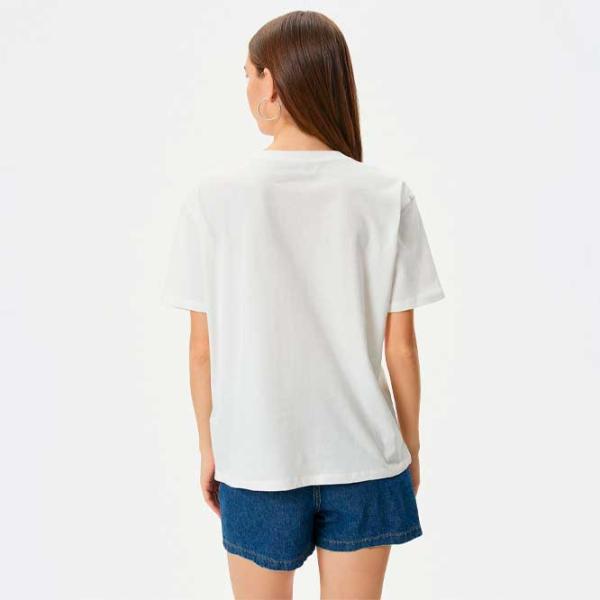 Tricou pentru femei Koton 4SAL10055IK 100% bumbac/ White photo 3 Tricou pentru femei Koton 4SAL10055IK 100% bumbac/ White photo 3