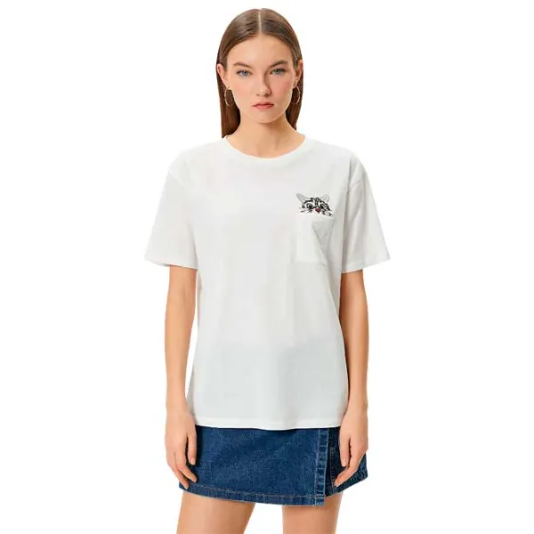 Tricou pentru femei Koton 4SAL10055IK 100% bumbac/ White photo 1 Tricou pentru femei Koton 4SAL10055IK 100% bumbac/ White photo 1