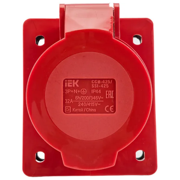 Розетка IEK PSR42-032-5 380 - 415 В/ Тип DIN/ Красный photo 2 Розетка IEK PSR42-032-5 380 - 415 В/ Тип DIN/ Красный photo 2