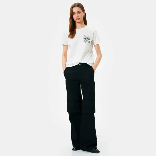 Tricou pentru femei Koton 4SAK50388EK 100% bumbac/ White photo 4