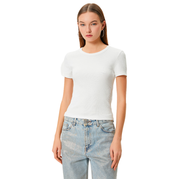 Tricou pentru femei Koton 4SAL10289IK 95% bumbac, 5% elastan/ Beige photo 1