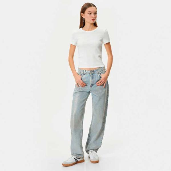 Футболка для женщин Koton 4SAL10289IK 95 % хлопок, 5 % эластан/ Бежевый photo 3