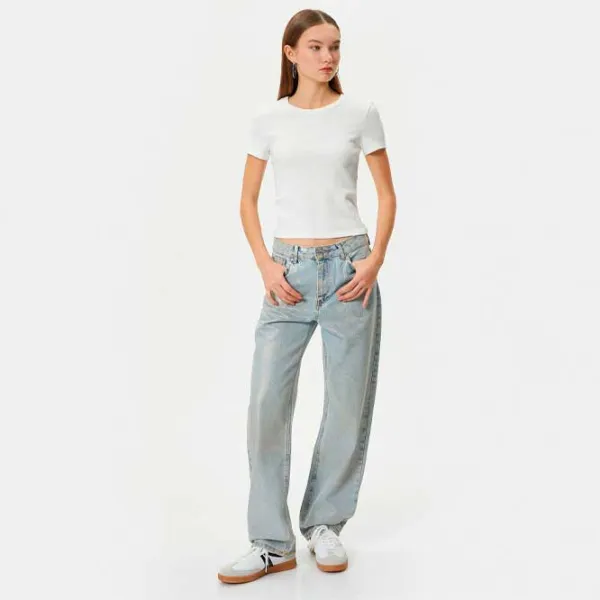 Tricou pentru femei Koton 4SAL10289IK 95% bumbac, 5% elastan/ Beige photo 3