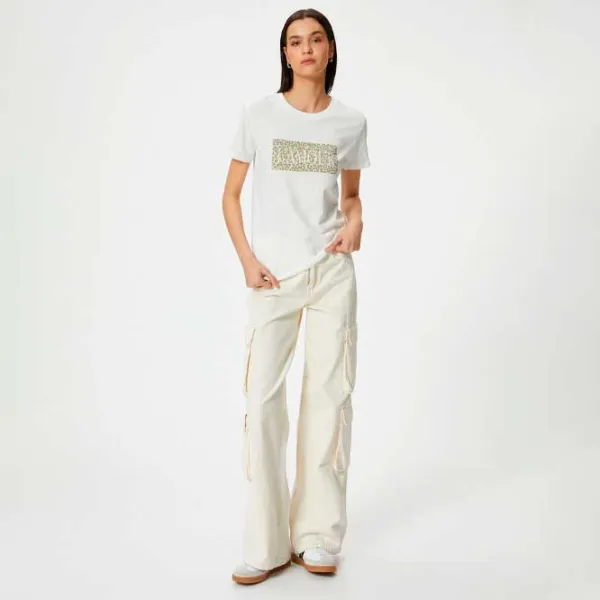 Tricou pentru femei Koton 4SAK50079EK 100% bumbac/ White photo 4