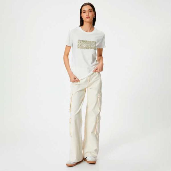 Tricou pentru femei Koton 4SAK50079EK 100% bumbac/ White photo 4