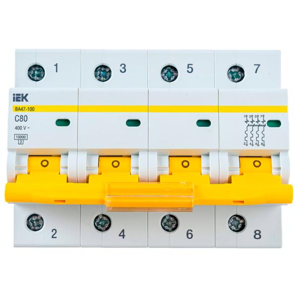 Автоматический выключатель IEK MVA40-4-080-C Модульная/ 80 A photo 1