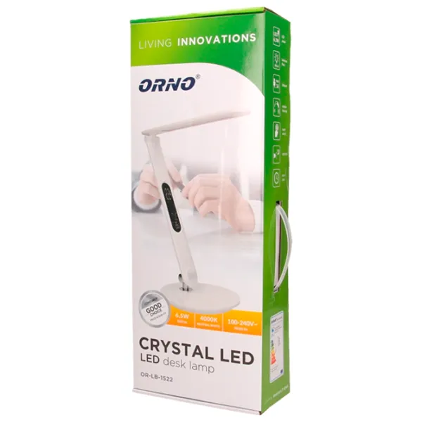 Настольная лампа ORNO Crystal White photo 3 Настольная лампа ORNO Crystal White photo 3