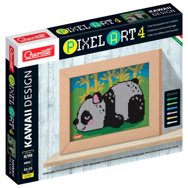Set de creație Quercetti Pixel Art Kawaii 4 planse Design Panda Q0797 6+/ Multicolor Multicolor photo 1