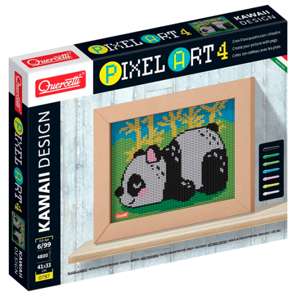 Set de creație Quercetti Pixel Art Kawaii 4 planse Design Panda Q0797 6+/ Multicolor Multicolor photo 1
