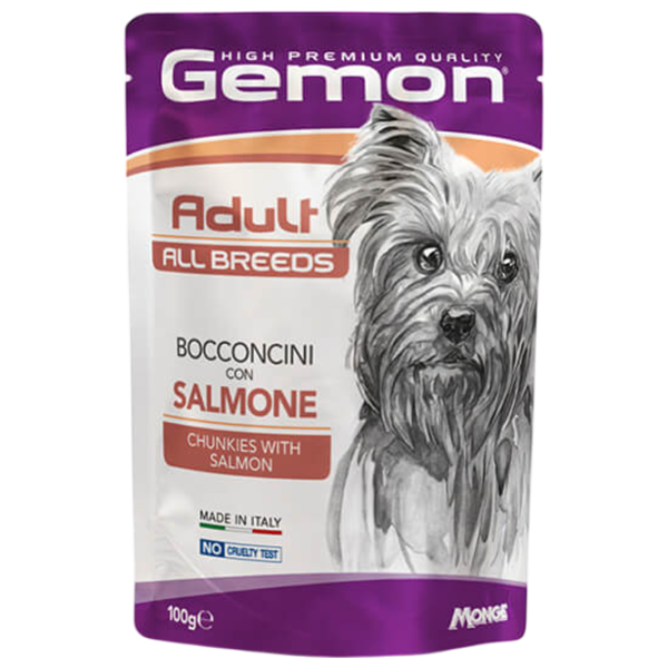 Hrană pentru câini umedă Monge Gemon Dog Pouch M30061 0.1 kg / Somon photo 1 Hrană pentru câini umedă Monge Gemon Dog Pouch M30061 0.1 kg / Somon photo 1