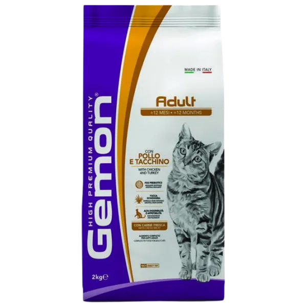 Hrană pentru pisici uscată Monge Gemon M29715 2 kg / Curcan photo 1 Hrană pentru pisici uscată Monge Gemon M29715 2 kg / Curcan photo 1