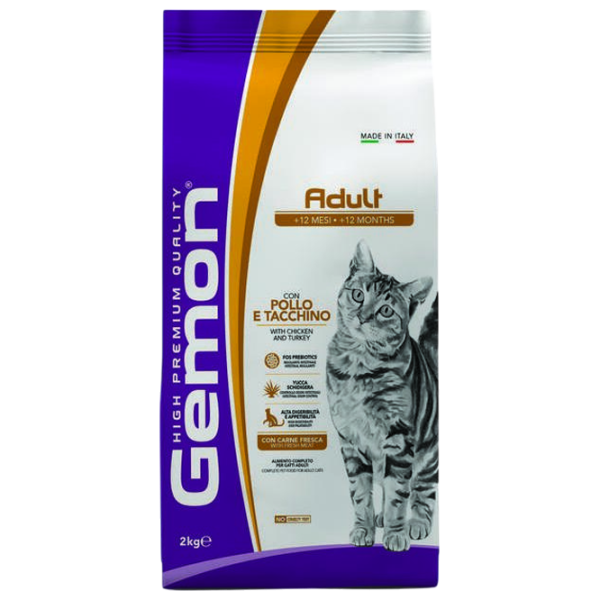 Hrană pentru pisici uscată Monge Gemon M29715 2 kg / Curcan photo 1 Hrană pentru pisici uscată Monge Gemon M29715 2 kg / Curcan photo 1