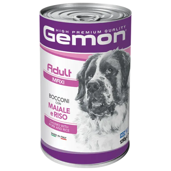 Hrană pentru câini umedă Monge Gemon Dog Maxi M38794 1.25 kg / Porc, orez photo 1 Hrană pentru câini umedă Monge Gemon Dog Maxi M38794 1.25 kg / Porc, orez photo 1