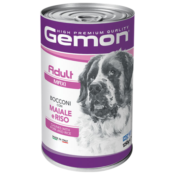 Hrană pentru câini umedă Monge Gemon Dog Maxi M38794 1.25 kg / Porc, orez photo 1 Hrană pentru câini umedă Monge Gemon Dog Maxi M38794 1.25 kg / Porc, orez photo 1