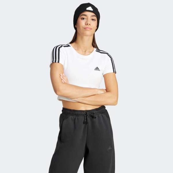 Tricou pentru femei Adidas W 3S Baby T 94% bumbac/ White photo 3