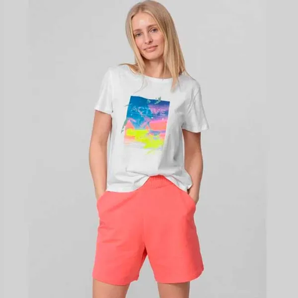 Tricou pentru femei 4F H4l22-TSD034 100% poliester/ White photo 2