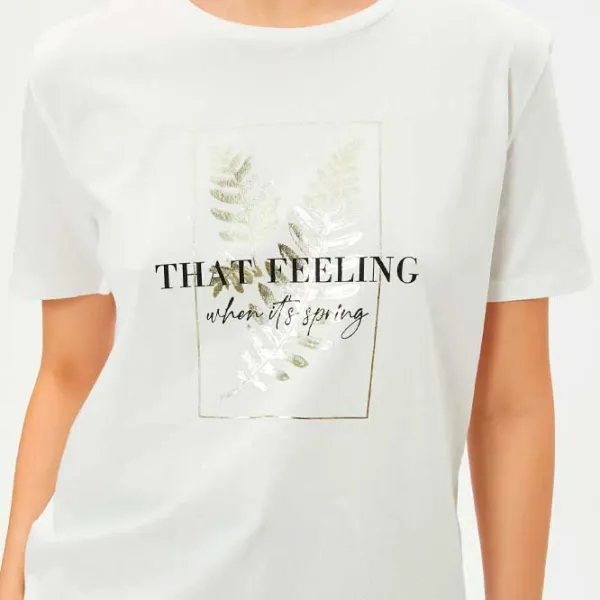 Tricou pentru femei Koton 4SAK50089EK 100% bumbac/ White photo 3