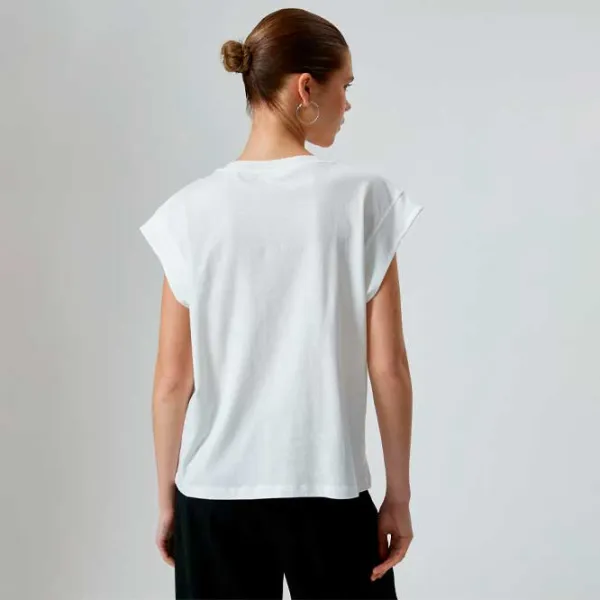 Футболка для женщин Koton 4SAL10269IK 100% хлопок/ White photo 2