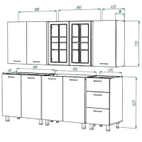 Bucătărie ML-Mobila Liverpool MDF/ Oak photo 2