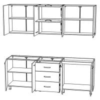 Bucătărie ML-Mobila EVA MDF/ Gray photo 2