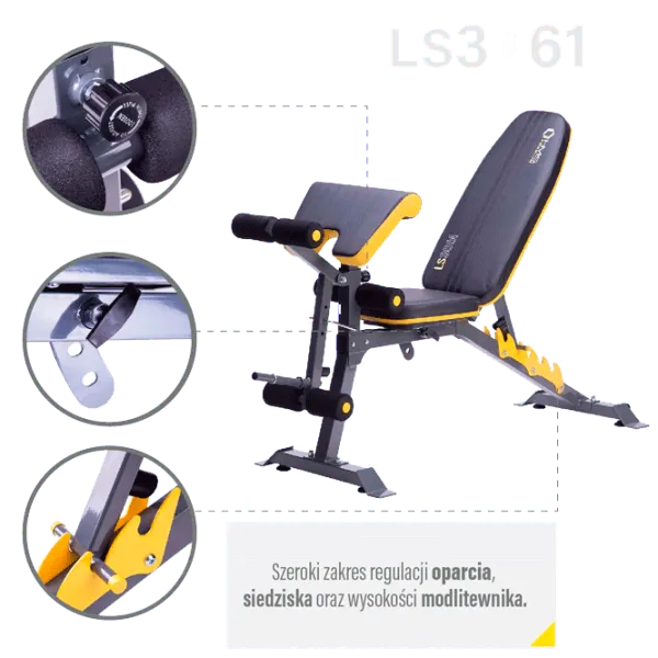 Bancă fitness HMS LS3061 Antrenamente de forță/ Black photo 3