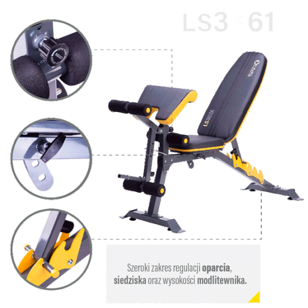 Bancă fitness HMS LS3061 Antrenamente de forță/ Black photo 3